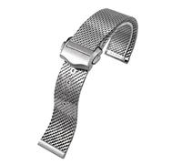 SRTYDCUR 20mm Stainless Steel Watch Strap For Seiko Compatible With Omega Compatible With Seamaster 007 Diving Wrist Band Milanese Mesh Folding Buckle Bracelet