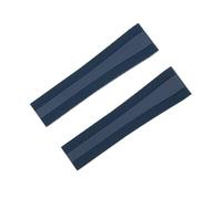 SRTYDCUR 22-18mm 24-20mm FKM Soft Nature Fluoro Rubber Watchband Compatible With Breitling Strap For Superocean Navitimer Avenger Bracelet(Blue,BLACK BUCKLE_22-18MM)