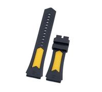 SRTYDCUR 22mm Breathable Two-Tone Rubber Universal Watchband Compatible With TAG Strap Watch Band Bracelet Pin Buckle(Yellow,Silver Buckle)