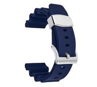 SRTYDCUR 22mm For Seiko Compatible With Prospex SKX007 Tuna Sumo Turtle Metal Ring Rubber Watch Strap Diving Sport Silicone Replacement Bracelet(Blue-silver buckle)