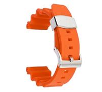 SRTYDCUR 22mm For Seiko Compatible With Prospex SKX007 Tuna Sumo Turtle Metal Ring Rubber Watch Strap Diving Sport Silicone Replacement Bracelet(Orange-silver buckle)