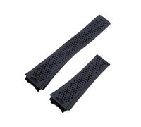 SRTYDCUR 28x20mm Breathable Rubber Watch Band Compatible With TAG Strap HEUER Unisex Waterproof Convex For CARRERA Wristband Fold Buckle(Black,Silver Buckle)
