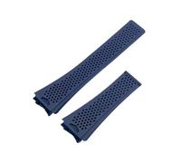 SRTYDCUR 28x20mm Breathable Rubber Watch Band Compatible With TAG Strap HEUER Unisex Waterproof Convex For CARRERA Wristband Fold Buckle(Blue,Black Buckle)