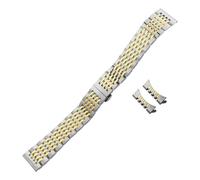 SRTYDCUR 316L Stainless Steel Watchband Compatible With Omega Compatible With Tudor Compatible With Tag Heuer Silver Rose Gold Bracelets Watch Strap(Silver Golden,19mm)