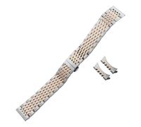 SRTYDCUR 316L Stainless Steel Watchband Compatible With Omega Compatible With Tudor Compatible With Tag Heuer Silver Rose Gold Bracelets Watch Strap(Silver Rosegold,21mm)