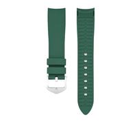 SRTYDCUR Arc Curved End Watch Band 20mm 22mm Compatible With Omega Swatch MoonSwatch Diving Sport Silicone Wrist Bracelet Compatible With Rolex Strap(Green,22mm)