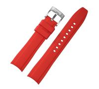 SRTYDCUR Band Compatible With Omega X Compatible With Swatch Strap Compatible With Seamaster 300 Compatible With Citizen Men Women Rubber Silicone Curved End Wrist Bracelet(Red,22mm)