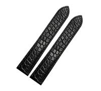 SRTYDCUR Black Brown Blue Watchband Compatible with Cartier Crocodile Strap Genuine Leather Solo Key London Calibo Men's Bracelet 20 22 23 24 25(Black-no Buckle,14mm)