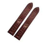 SRTYDCUR Black Brown Blue Watchband Compatible with Cartier Crocodile Strap Genuine Leather Solo Key London Calibo Men's Bracelet 20 22 23 24 25(Brown-no Buckle,14mm)