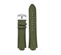 SRTYDCUR Compatible With Casio Edifice Watch Strap EFB-680 ECB-10PB/DP/YD/HR GST-B400 26x14mm 26x12mm Convex Men's Nylon Leather WatchBand(Army green pin,26.12mm)