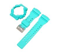 SRTYDCUR Compatible With Casio G-Shock GA-100/110/120 GA-140 GD-100/110/120 GLS-100 GAX-100 Replacement Resin Silicone Strap Bezel Case Watch Band(Cyan)