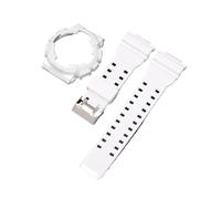 SRTYDCUR Compatible With Casio G-Shock GA-100/110/120 GA-140 GD-100/110/120 GLS-100 GAX-100 Replacement Resin Silicone Strap Bezel Case Watch Band(White)