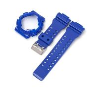 SRTYDCUR Compatible With Casio G-Shock GA-100/110/120 GA-140 GD-100/110/120 GLS-100 GAX-100 Replacement Resin Silicone Strap Bezel Case Watch Band(Dark blue)