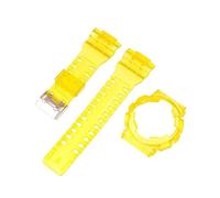 SRTYDCUR Compatible With Casio G-Shock GA-100/Compatible With 110/Compatible With 120 GD-100/Compatible With With GAX-100 GLS-100 Silicone Strap Case Kit Transparent Sport Watch Band Bracelet(Yellow)