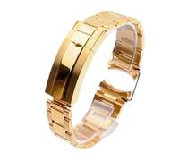 SRTYDCUR Compatible With Rolex Steel Band Ditona The Diver Watch Chain 20mm 21mm Men's And Women's Solid Stainless Strap(All gold,20mm)