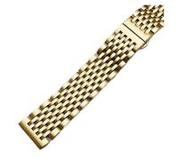 SRTYDCUR End Stainless Steel Watch Band 18mm 19mm 20mm 21mm 22mm Replacement Strap Butterfly Clasp Watchband Bracelet Silver Gold(Gold,19mm)