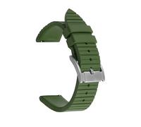 SRTYDCUR Grade Fluoro Rubber Strap 20mm 22mm 24mm Men Diving Quick Release Watch Band Bracelet For Seiko Compatible With Omega(Green-silver,22mm)