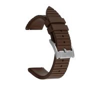SRTYDCUR Grade Fluoro Rubber Strap 20mm 22mm 24mm Men Diving Quick Release Watch Band Bracelet For Seiko Compatible With Omega(Brown-silver,20mm)
