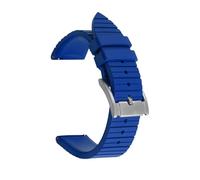 SRTYDCUR Grade Fluoro Rubber Strap 20mm 22mm 24mm Men Diving Quick Release Watch Band Bracelet For Seiko Compatible With Omega(Blue-silver,20mm)