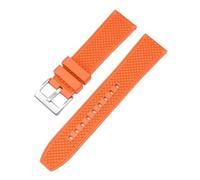 SRTYDCUR Grade Fluoro Rubber Strap 20mm 22mm FKM Diving Quick Release Watch Band Bracelet Compatible With Omega Compatible With MoonSwatch Compatible With Seamaster 300(Orange silver clasp,22mm)