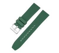 SRTYDCUR Grade Fluoro Rubber Strap 20mm 22mm FKM Diving Quick Release Watch Band Bracelet Compatible With Omega Compatible With MoonSwatch Compatible With Seamaster 300(Green silver clasp,22mm)