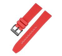 SRTYDCUR Grade Fluoro Rubber Strap 20mm 22mm FKM Diving Quick Release Watch Band Bracelet Compatible With Omega Compatible With MoonSwatch Compatible With Seamaster 300(Red black clasp,22mm)