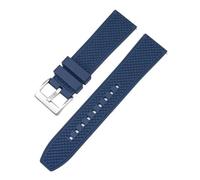 SRTYDCUR Grade Fluoro Rubber Strap 20mm 22mm FKM Diving Quick Release Watch Band Bracelet Compatible With Omega Compatible With MoonSwatch Compatible With Seamaster 300(Blue silver clasp,20mm)