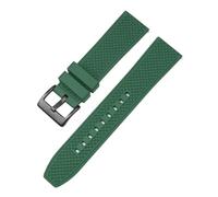 SRTYDCUR Grade Fluoro Rubber Strap 20mm 22mm FKM Diving Quick Release Watch Band Bracelet Compatible With Omega Compatible With MoonSwatch Compatible With Seamaster 300(Green black clasp,22mm)