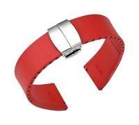 SRTYDCUR High Grade Compatible With FKM Strap 18/19/20/21/22mm Diving Fluoro Rubber Quick Release Butterfly Buckle Watch Band Accessories For Cut To Size(Red,21mm)