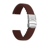 SRTYDCUR High Tensile Silicone Strap Compatible With Swatch X Blancpain Five Ocean Men Women Folding Buckle Watch Band 22mm With Tools(Brown)
