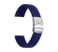 SRTYDCUR High Tensile Silicone Strap Compatible With Swatch X Blancpain Five Ocean Men Women Folding Buckle Watch Band 22mm With Tools(Royal blue)