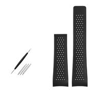 SRTYDCUR Natural Rubber Watchband Compatible With TAG HEUER GRAND CARRERA Wristband Sport Strap Soft Silicone Watch Bracelet 22mm(Black-no buckle,22mm)