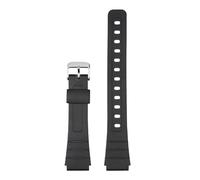 SRTYDCUR Resin Strap Is Compatible With Casio Small Black Watch F-84/91W/94. It Is A Silicone Replacement For The Electronic(Metal silver buckle,12mm)