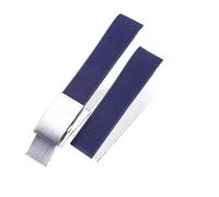 SRTYDCUR Rubber Silicone Watch Strap Watchband Compatible With Longines For Conquest HydroConquest L3.742 782 Series 21mm(Blue-silver)