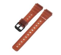 SRTYDCUR Rubber Strap Compatible With Casio F91W F-84 F-105 108 A158 A168 AE1200 AE1300 Men Women Universal Transparent Tpu Replace Watch Band 18mm(Brown black)