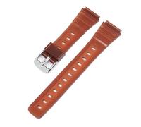 SRTYDCUR Rubber Strap Compatible With Casio F91W F-84 F-105 108 A158 A168 AE1200 AE1300 Men Women Universal Transparent Tpu Replace Watch Band 18mm(Brown silver)