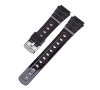 SRTYDCUR Rubber Strap Compatible With Casio F91W F-84 F-105 108 A158 A168 AE1200 AE1300 Men Women Universal Transparent Tpu Replace Watch Band 18mm(Black silver)