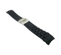 SRTYDCUR Silicone Rubber Diver Arc Watch Strap With Folding Stainless Steel Clasp Buckle DIY 16mm 18mm 20mm 22mm 24mm 26mm(22mm)