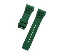 SRTYDCUR Silicone Watch Band Compatible With Richard Mille Waterproof Sweat-Proof Soft Comfortable Rubber Watch Strap Raised Mouth 25mm(Green,25mm rose buckle)