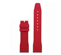 SRTYDCUR Soft Natural Rubber Watchband Compatible With IWC Strap Big Pilot's TOP 20mm 21mm 22mm Watch Band For Breitling(Red,20MM_SILVER PIN BUCKLE)