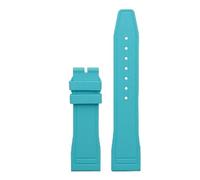 SRTYDCUR Soft Natural Rubber Watchband Compatible With IWC Strap Big Pilot's TOP 20mm 21mm 22mm Watch Band For Breitling(Sky Blue,21MM_SILVER FOLD BUCKLE)