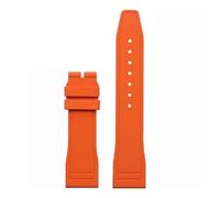 SRTYDCUR Soft Natural Rubber Watchband Compatible With IWC Strap Big Pilot's TOP 20mm 21mm 22mm Watch Band For Breitling(Orange,21MM_ROSE FOLD BUCKLE)