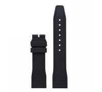 SRTYDCUR Soft Natural Rubber Watchband Compatible With IWC Strap Big Pilot's TOP 20mm 21mm 22mm Watch Band For Breitling(Black,21MM_GOLD FOLD BUCKLE)