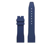 SRTYDCUR Soft Natural Rubber Watchband Compatible With IWC Strap Big Pilot's TOP 20mm 21mm 22mm Watch Band For Breitling(Dark Blue,22MM_BLK FOLD BUCKLE)