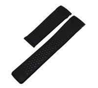 SRTYDCUR Soft Natural Rubber Watchband Compatible With TAG HEUER GRAND CARRERA Wristband Waterproof Sport Strap 22mm 24mm Silicone Watch Bracelet(Black-no buckle,24mm)