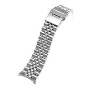 SRTYDCUR Solid Stainless Steel Strap For Seiko Compatible With SKX007 009 Jubilee Oyster Arc Curved End Diving Metal Men Watch Band Bracelet 20mm 22mm(SilverA no logo,20mm)