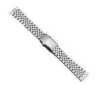 SRTYDCUR Solid Stainless Steel Strap Men Women Folding Buckle Metal Watch Band Compatible With Casio For Seiko Jubilee Wrist Bracelet 18mm 20mm 22mm(Silver SX1,18mm)