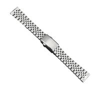 SRTYDCUR Solid Stainless Steel Strap Men Women Folding Buckle Metal Watch Band Compatible With Casio For Seiko Jubilee Wrist Bracelet 18mm 20mm 22mm(Silver SP1,20mm)