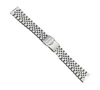 SRTYDCUR Solid Stainless Steel Strap Men Women Folding Buckle Metal Watch Band Compatible With Casio For Seiko Jubilee Wrist Bracelet 18mm 20mm 22mm(Silver SX2,22mm)