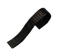 SRTYDCUR Solid Stainless Steel Straps Driving Watch Band Deployment Buckle Shark Mesh Polished Business 18/20/22/24mm Bracelet(Black,24mm)